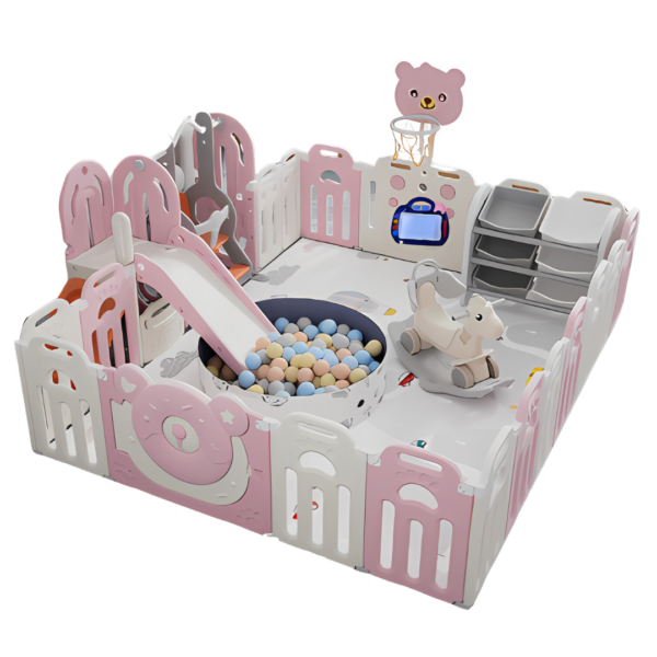 Corral multijuegos osito - rosado