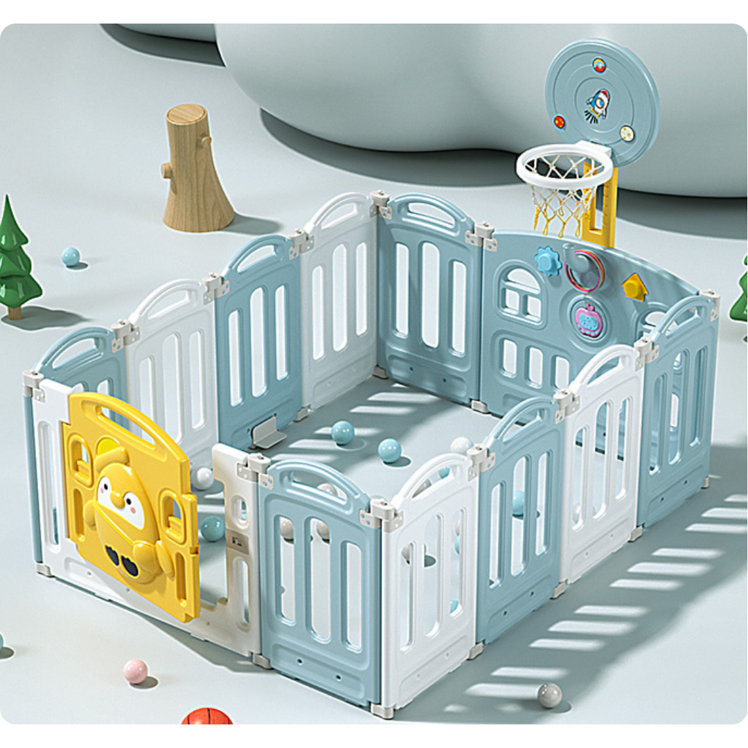 Corral pingüino - 12 piezas (celeste)