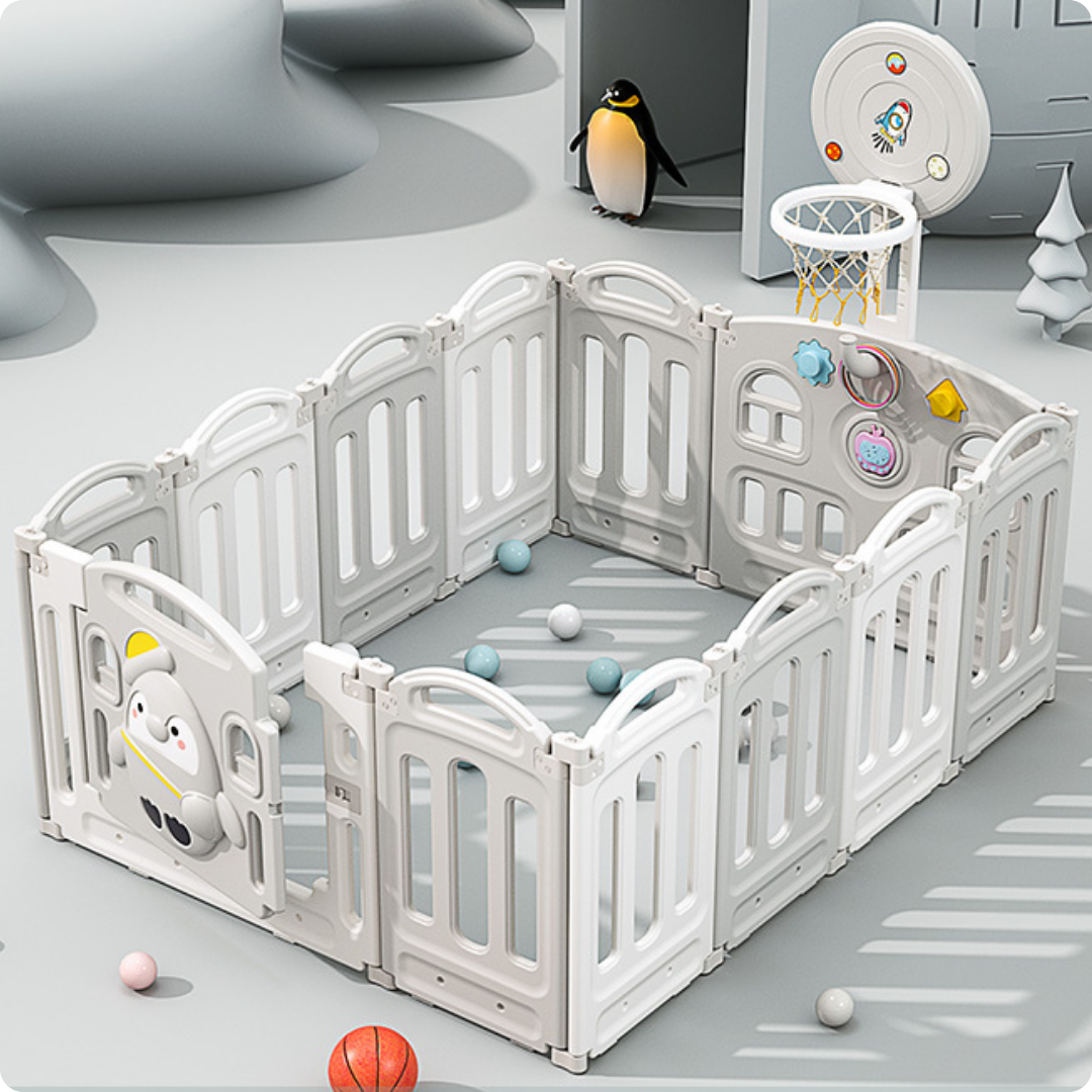 Corral pingüino - 12 piezas (gris)